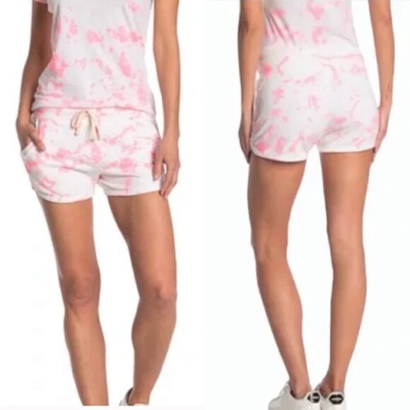 Sundry Pants - Sundry Women's NWT Pink Tie Dye Terry Drawstring High Rise Sweat Shorts Medium